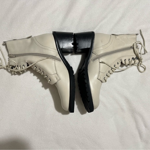 Seychelles Irresistible Combat Boot Off White Leather Size 8.5 - Picture 4 of 6